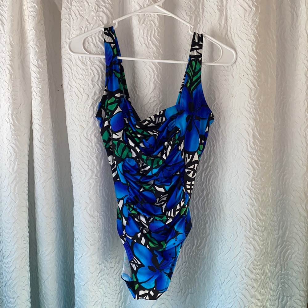 Women’s Blue Floral One Piece Swimsuit